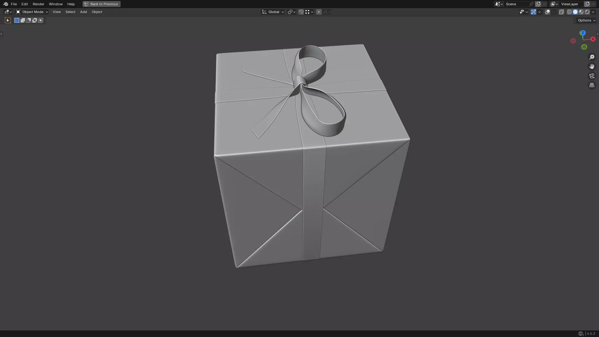 Christmas Present PBR White 07 3D model_14