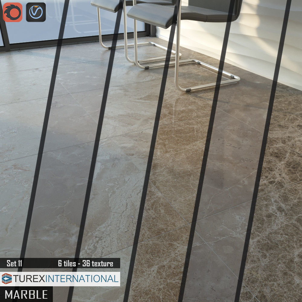 TUREX INTERNATIONAL Marble Tiles Set 3D model_1