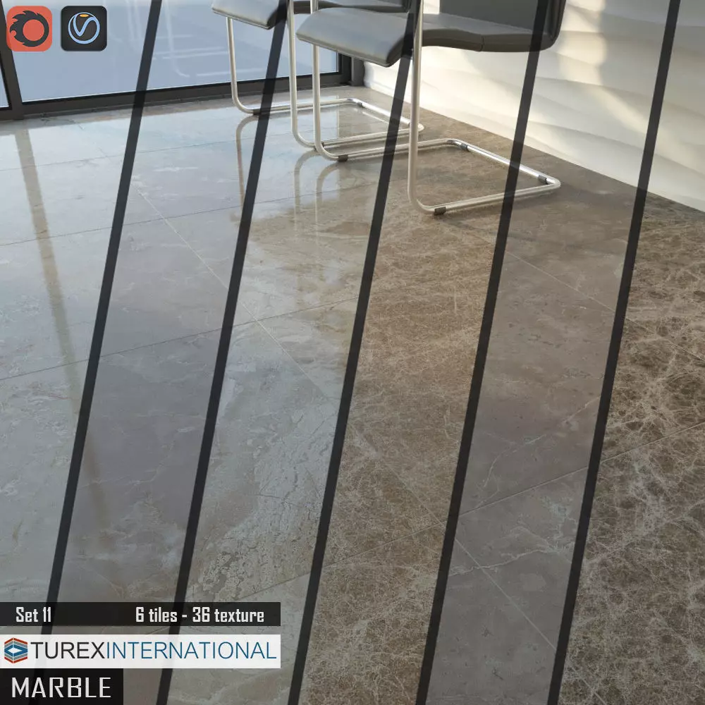 TUREX INTERNATIONAL Marble Tiles Set 3D model_0