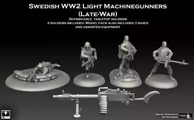 Swedish WW2 Light Machinegunners Late-War Era
