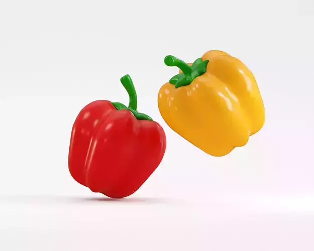 Capsicum Low-poly 3D model 5