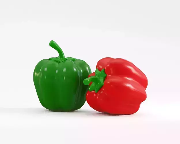 Capsicum Low-poly 3D model 3