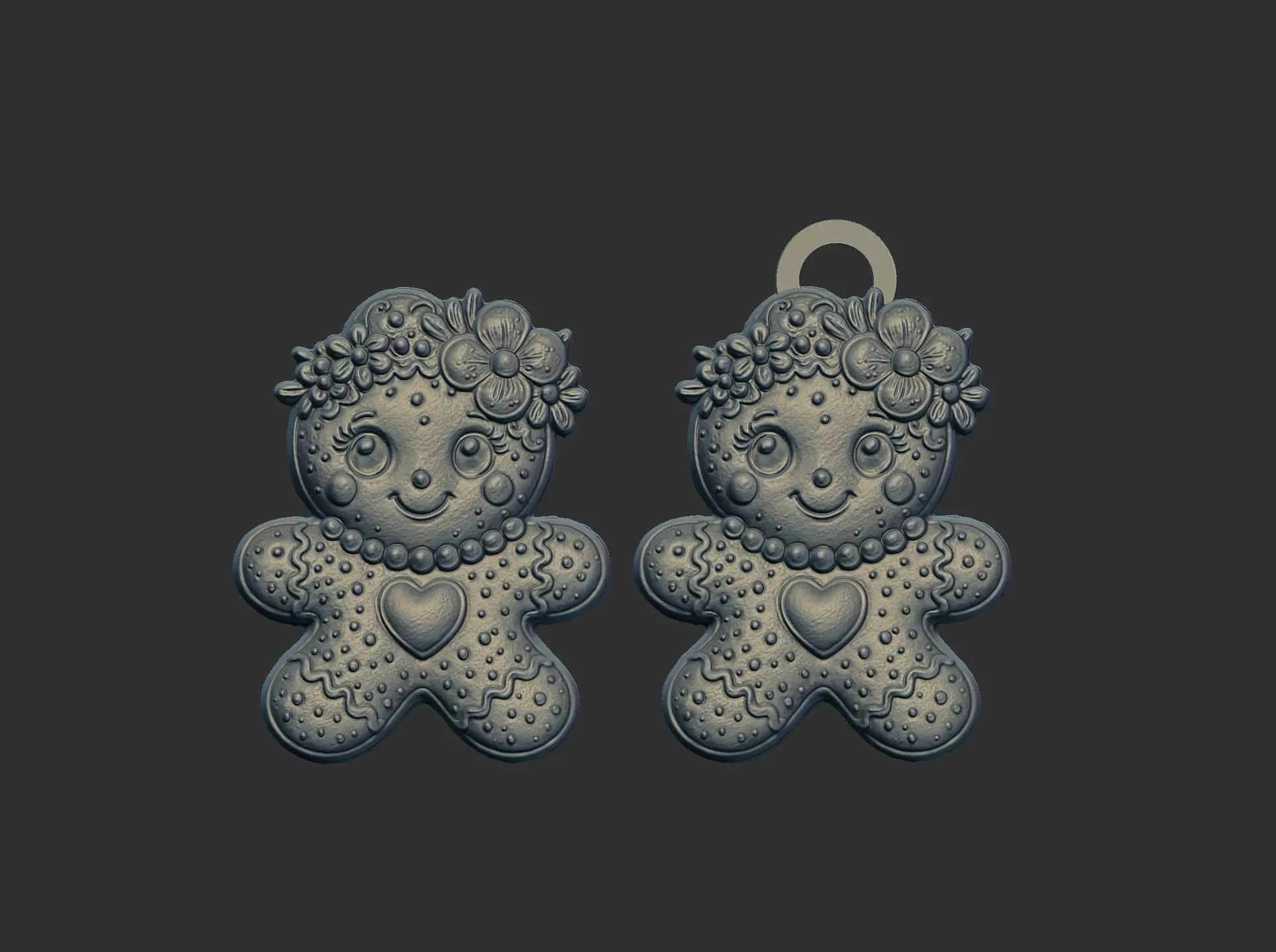 ginger cookie cute girl cnc model  3D print model_0