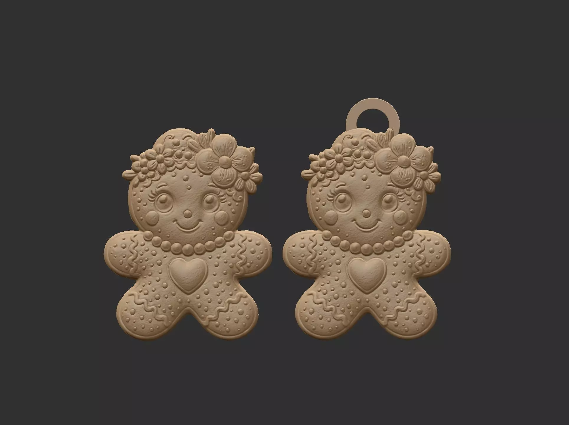 ginger cookie cute girl cnc model  3D print model_9