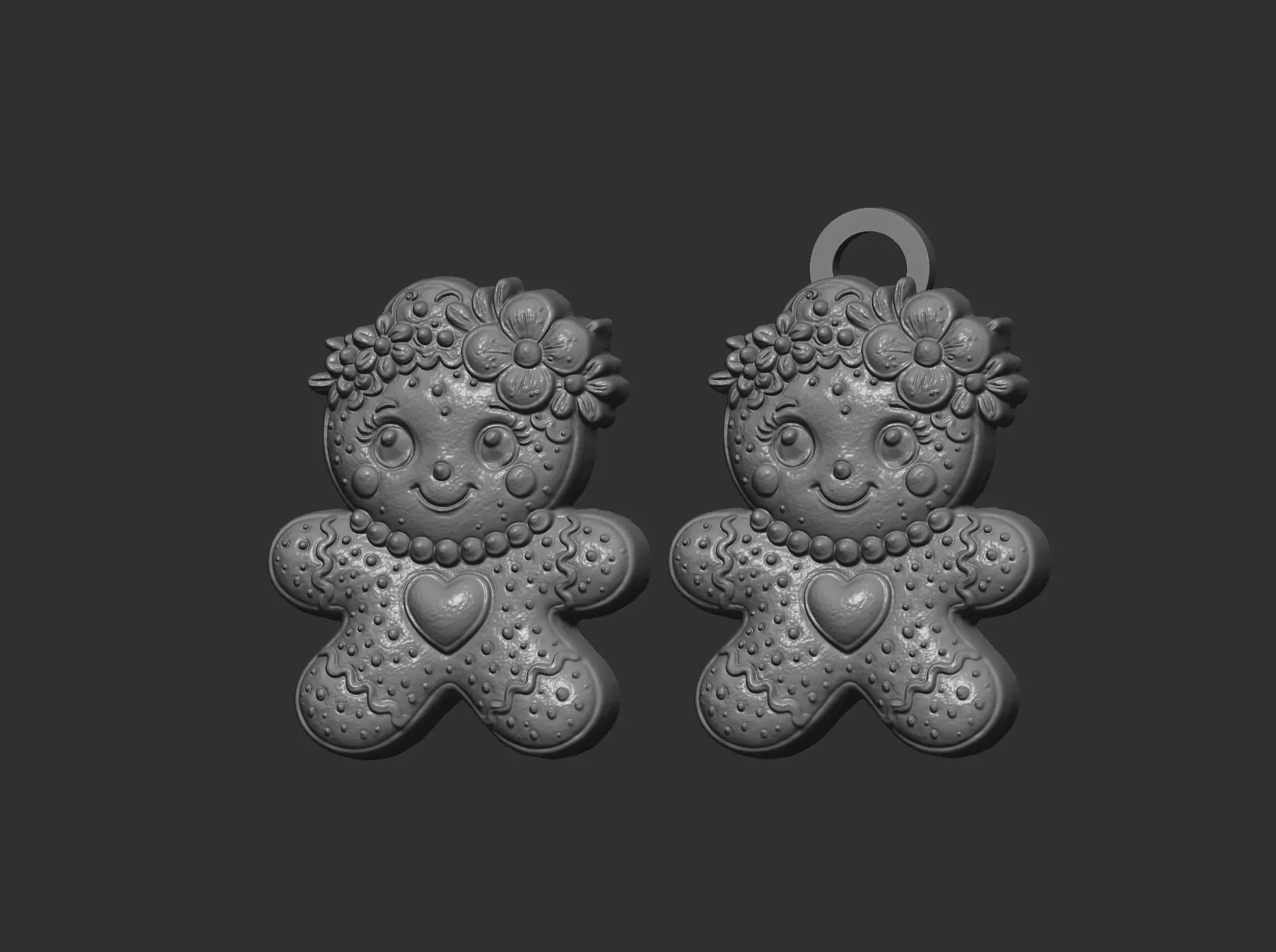 ginger cookie cute girl cnc model  3D print model_5