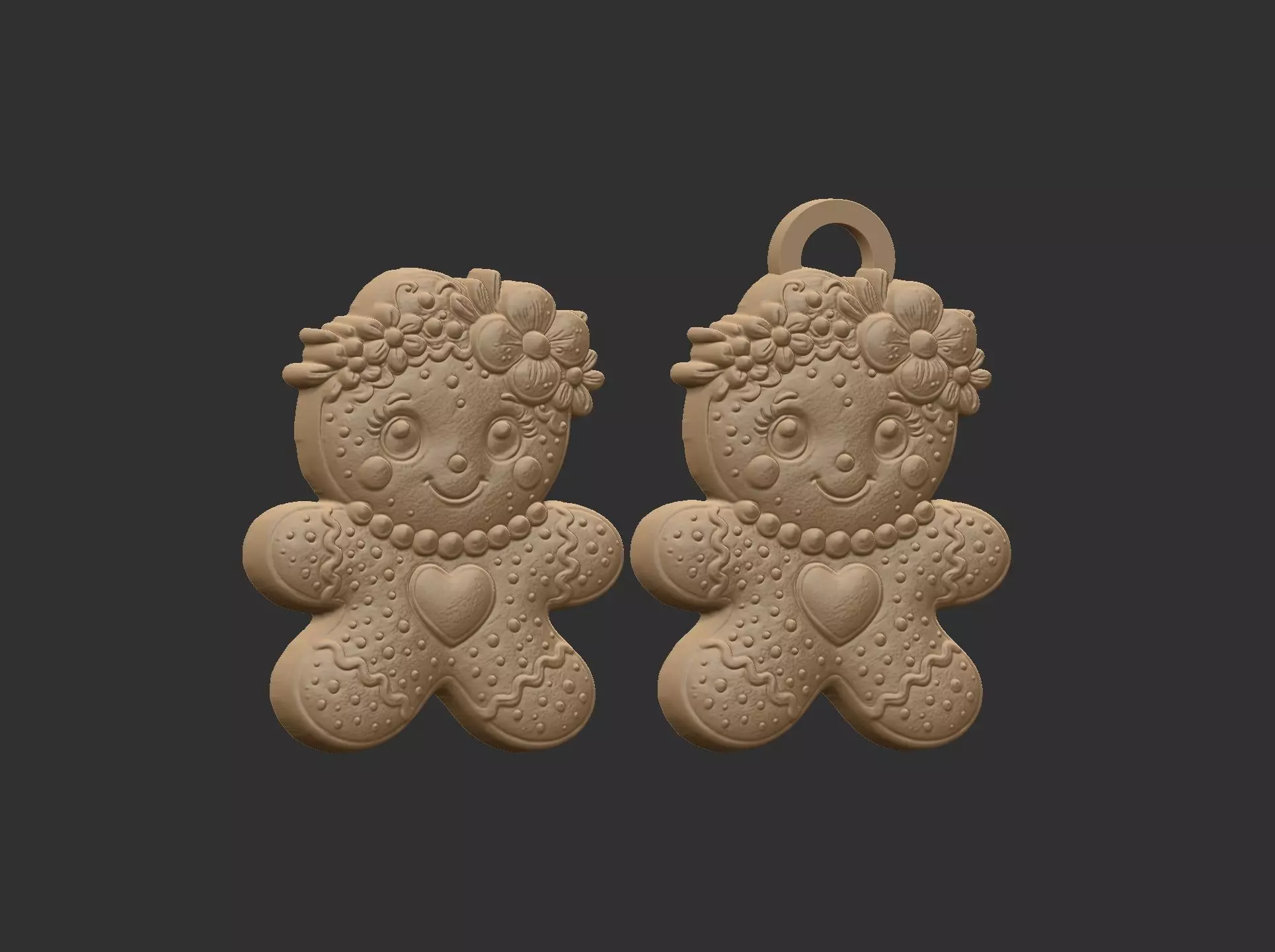 ginger cookie cute girl cnc model  3D print model_15