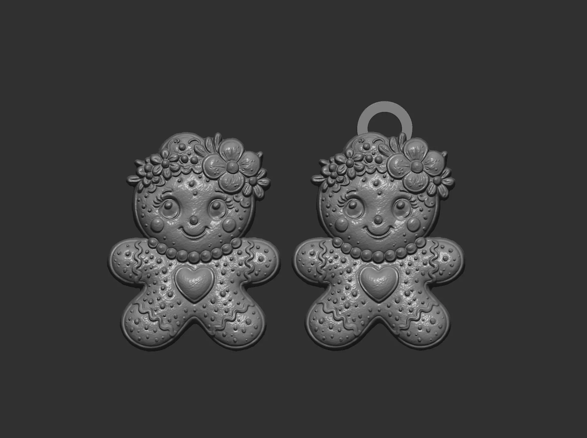 ginger cookie cute girl cnc model  3D print model_8