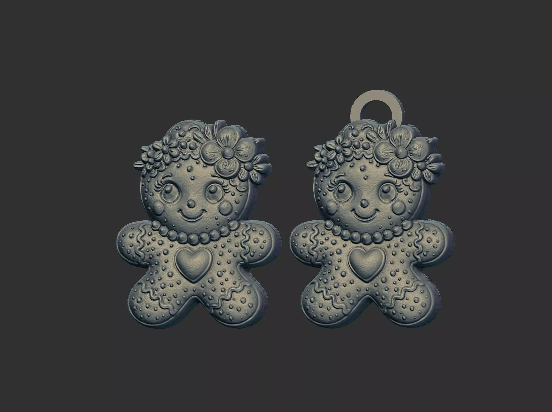 ginger cookie cute girl cnc model  3D print model_2