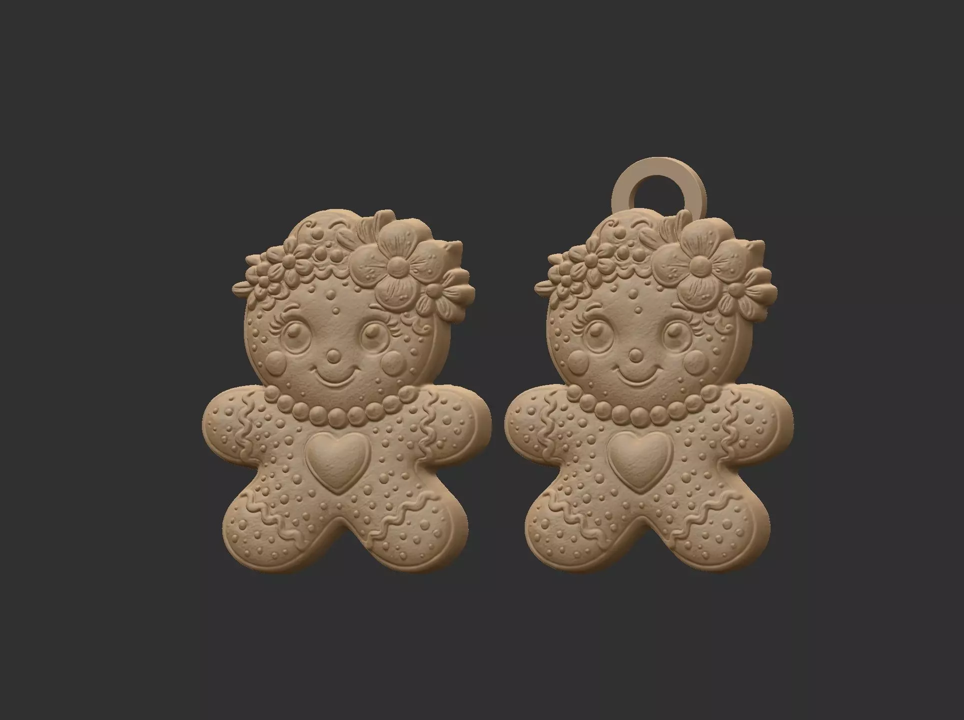 ginger cookie cute girl cnc model  3D print model_4