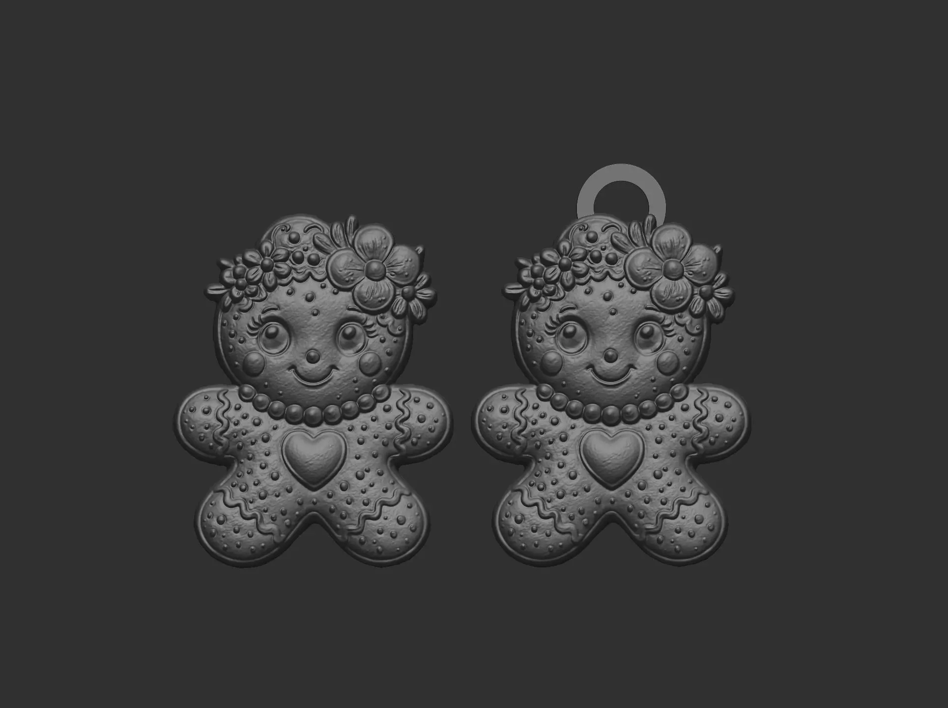 ginger cookie cute girl cnc model  3D print model_7