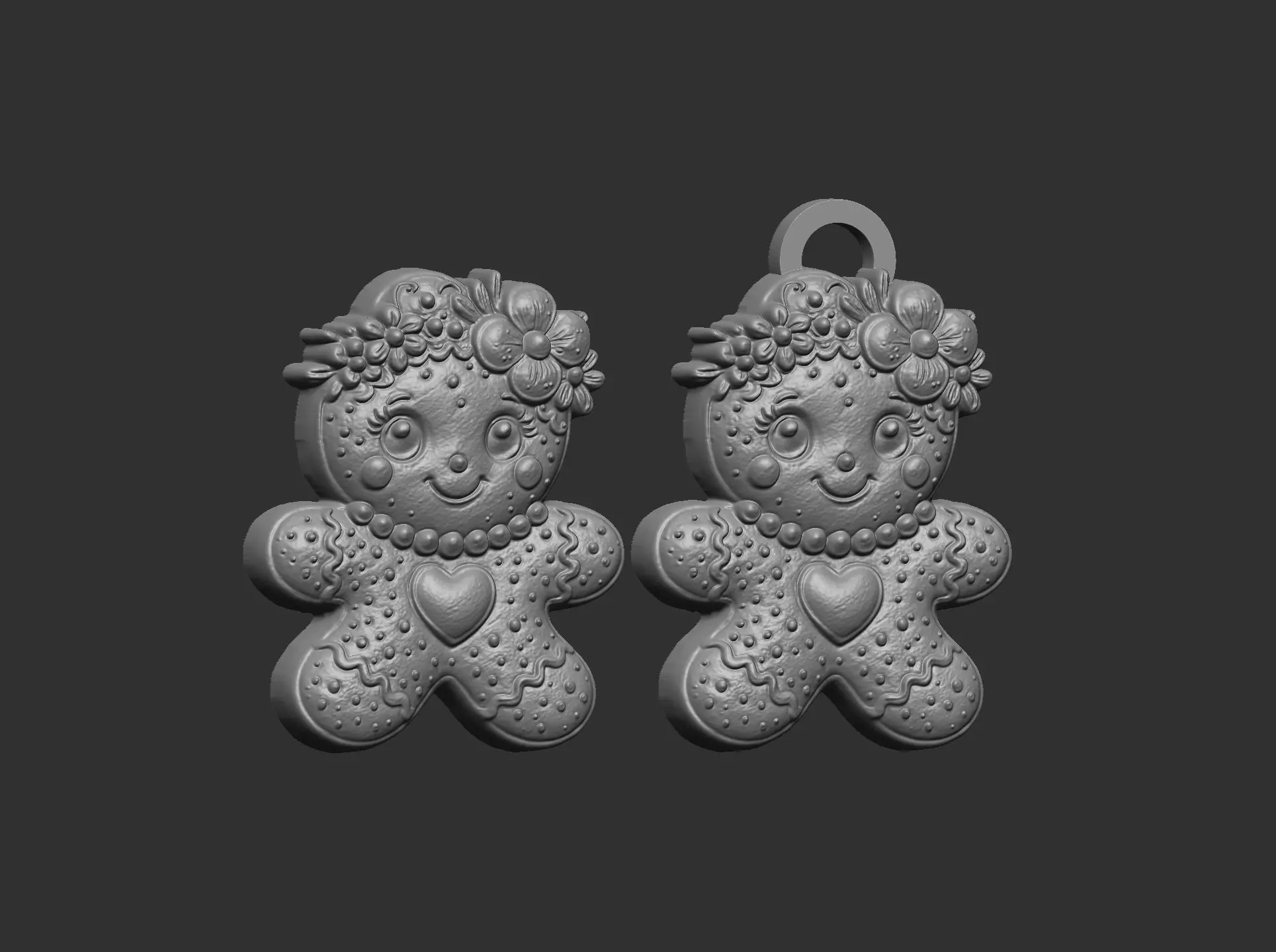 ginger cookie cute girl cnc model  3D print model_16