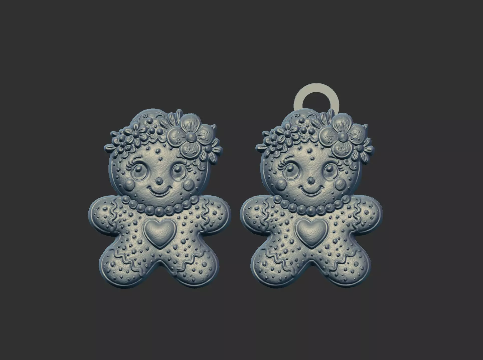 ginger cookie cute girl cnc model  3D print model_12