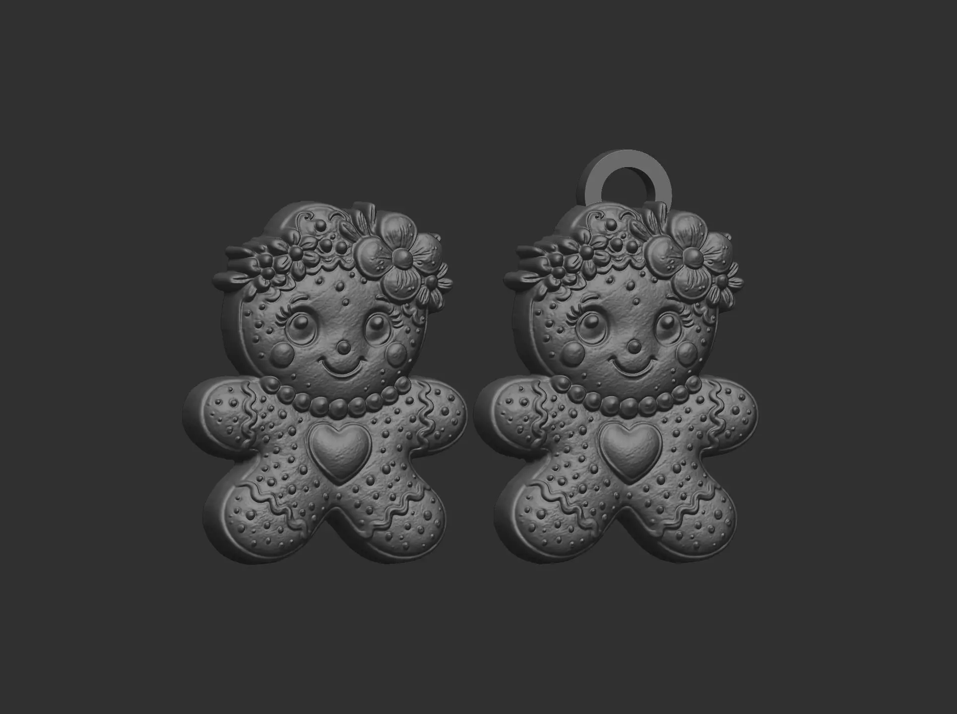 ginger cookie cute girl cnc model  3D print model_11
