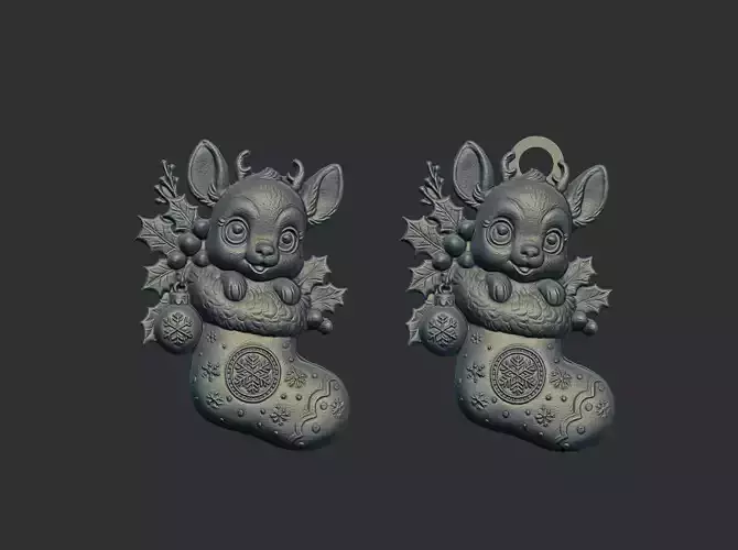 deer socks cnc model keychain 