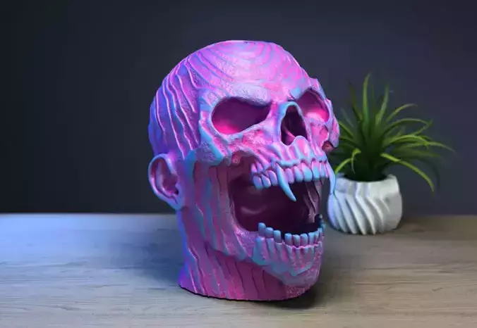 Scream Skull Headphone Stand Cyborg Headset Stand Perfect Gamer 