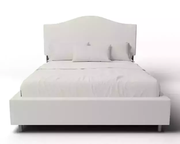 Camelback Headboard White King Bed