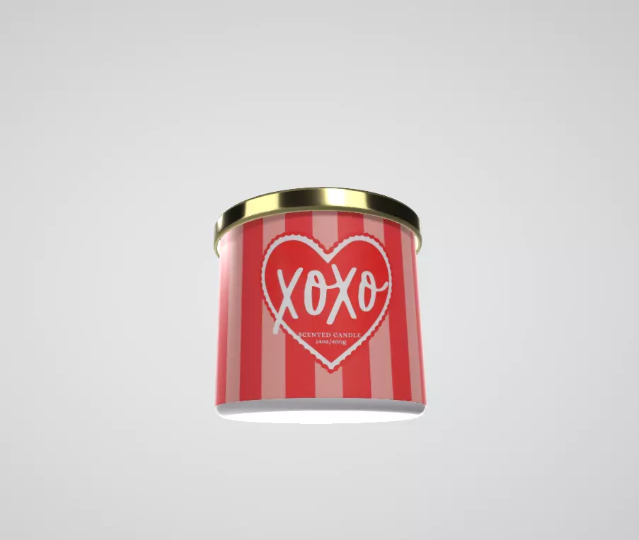 Valentines Day Candle Gift Champagne Scented Candle Low-poly 3D model