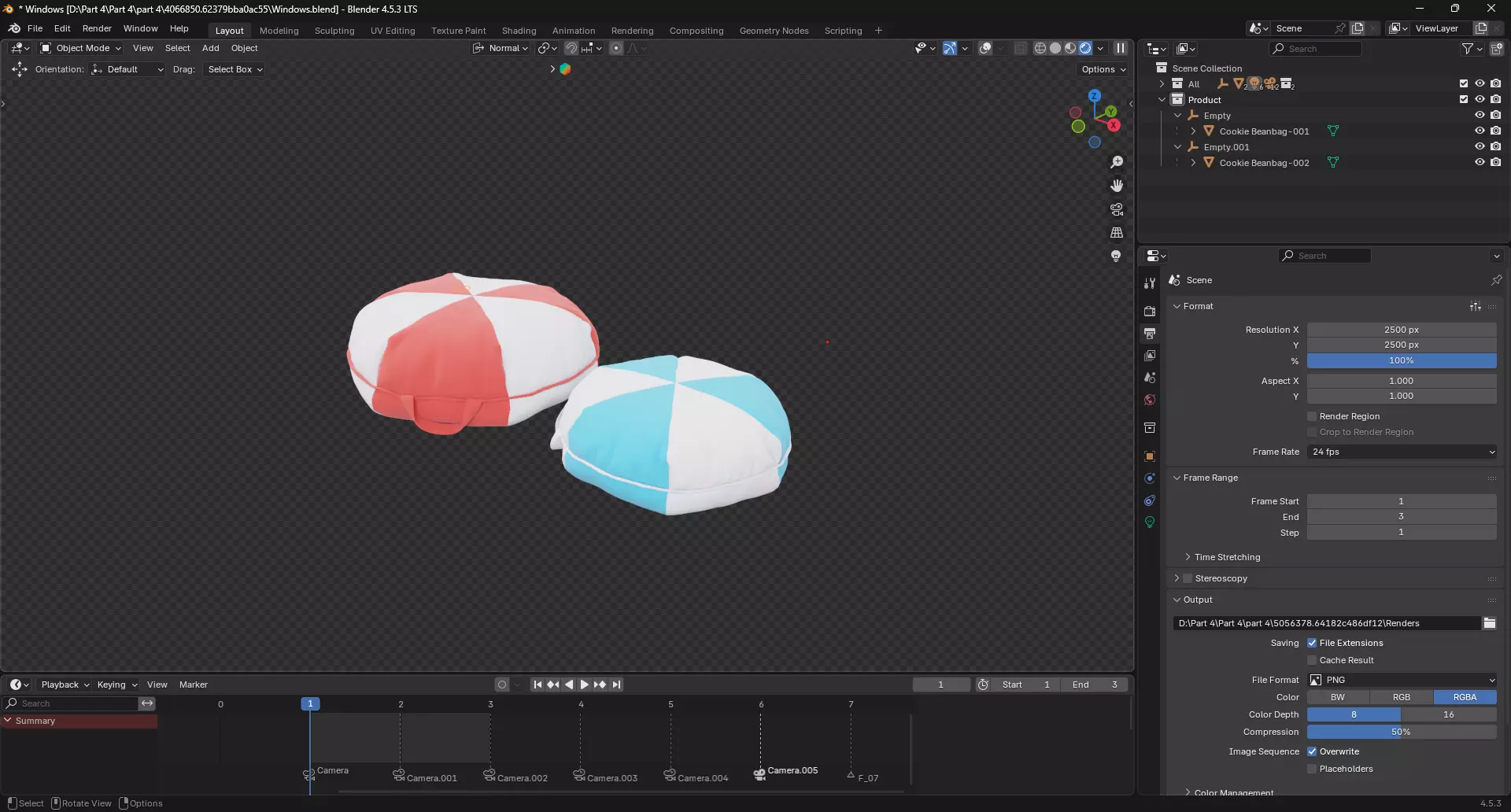 Cookie Beanbag 3D model_5