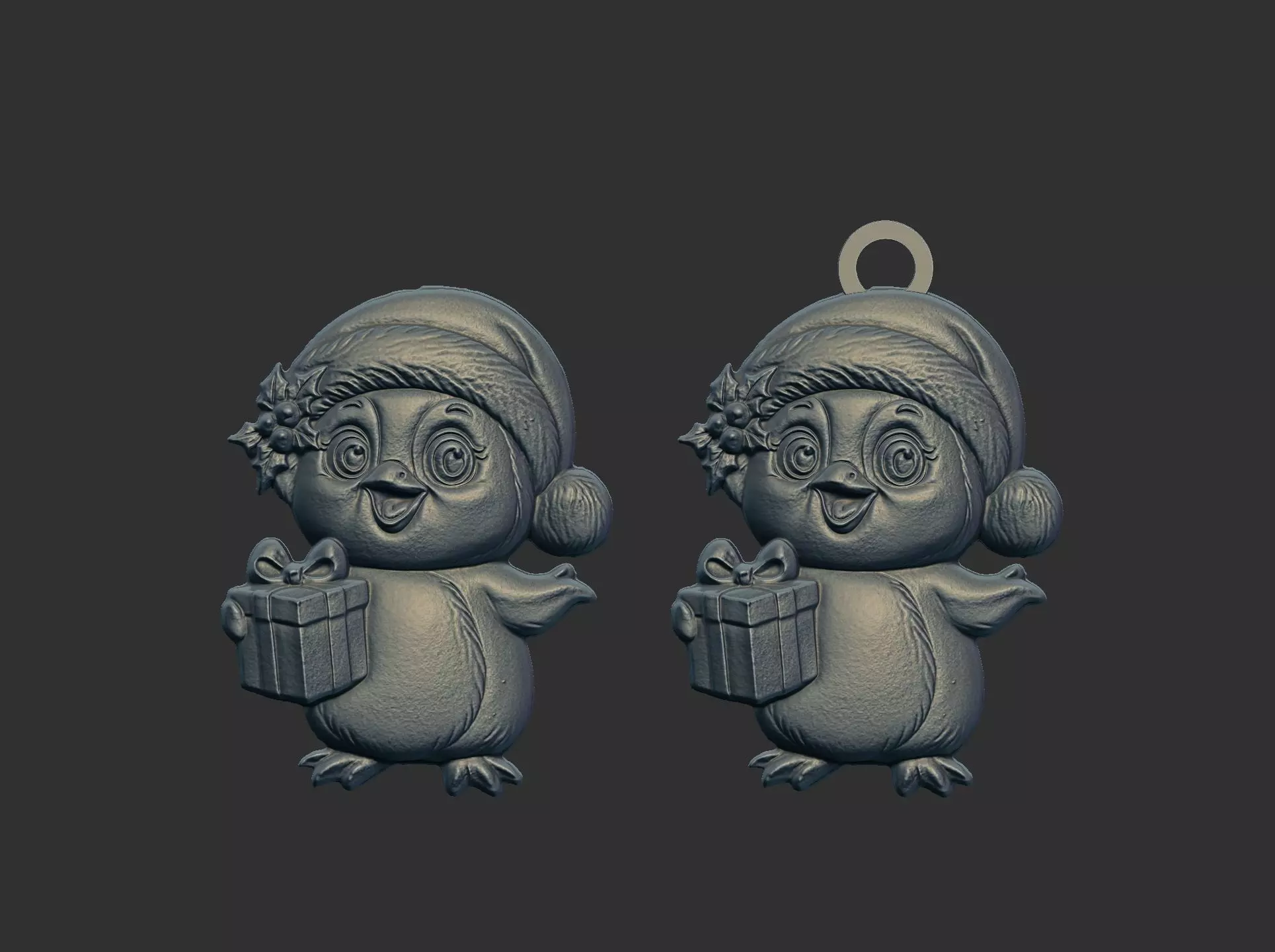 penguin christmas decor cnc 3D print model