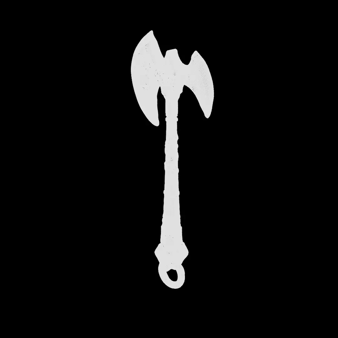 Double Bladed Axe 3D model_13