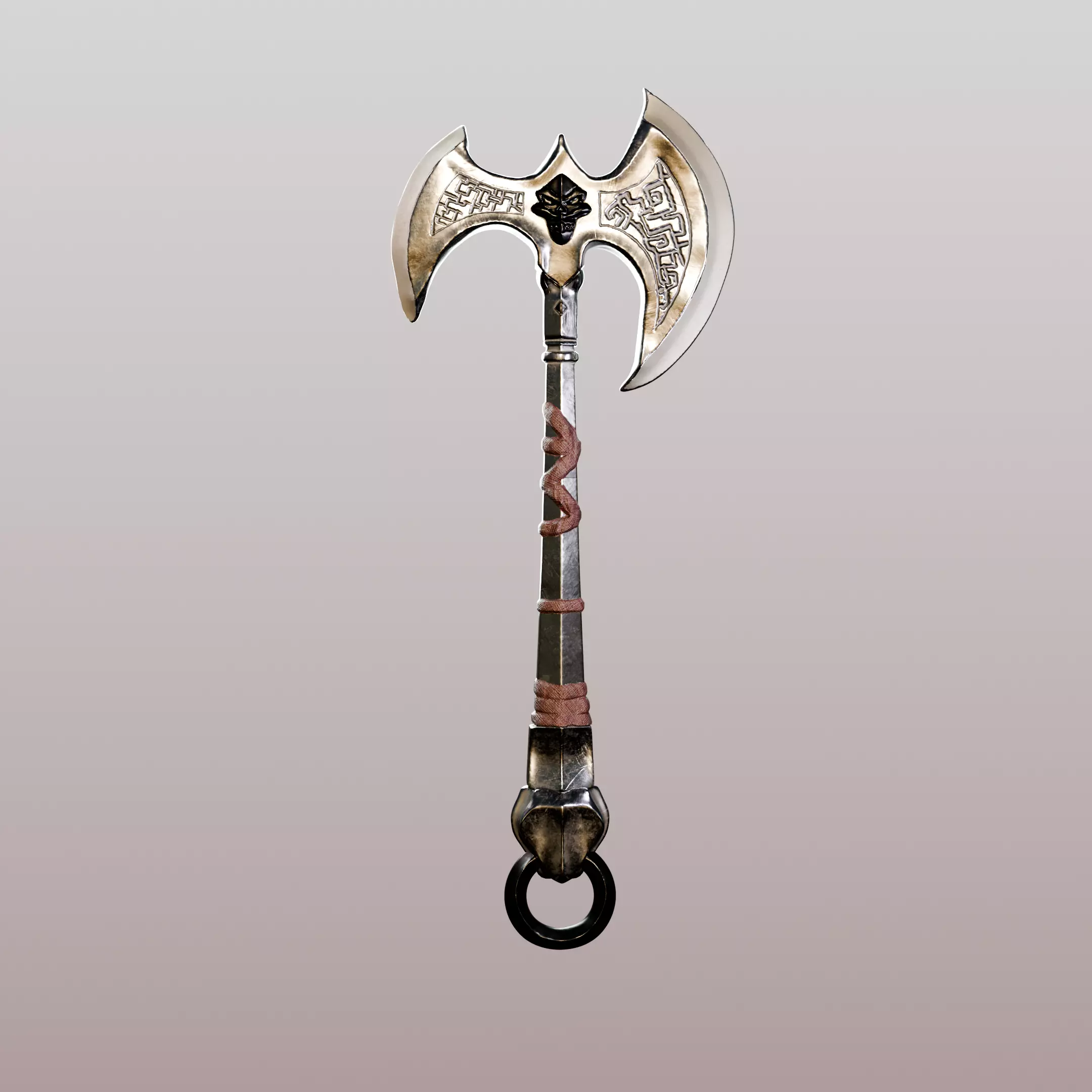 Double Bladed Axe 3D model_0