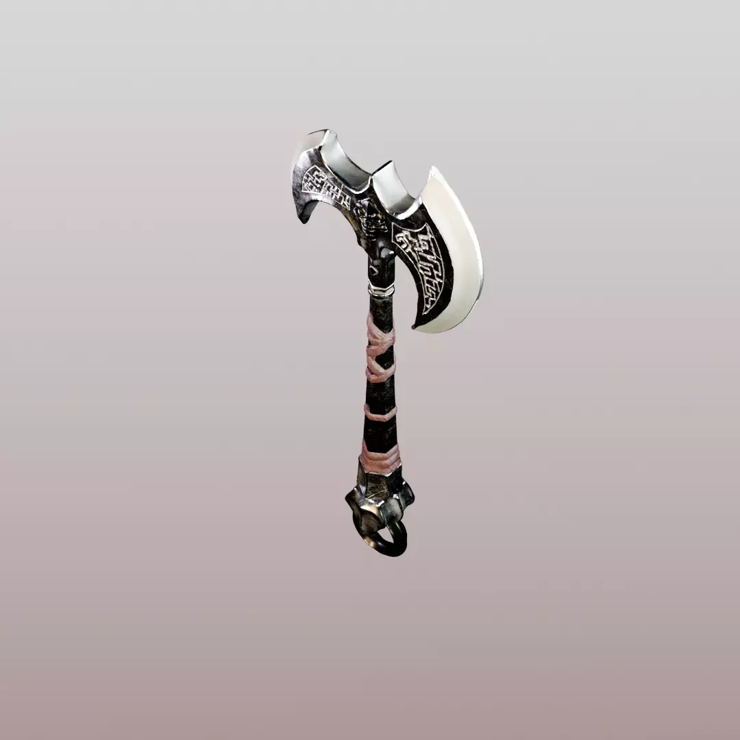 Double Bladed Axe 3D model_9