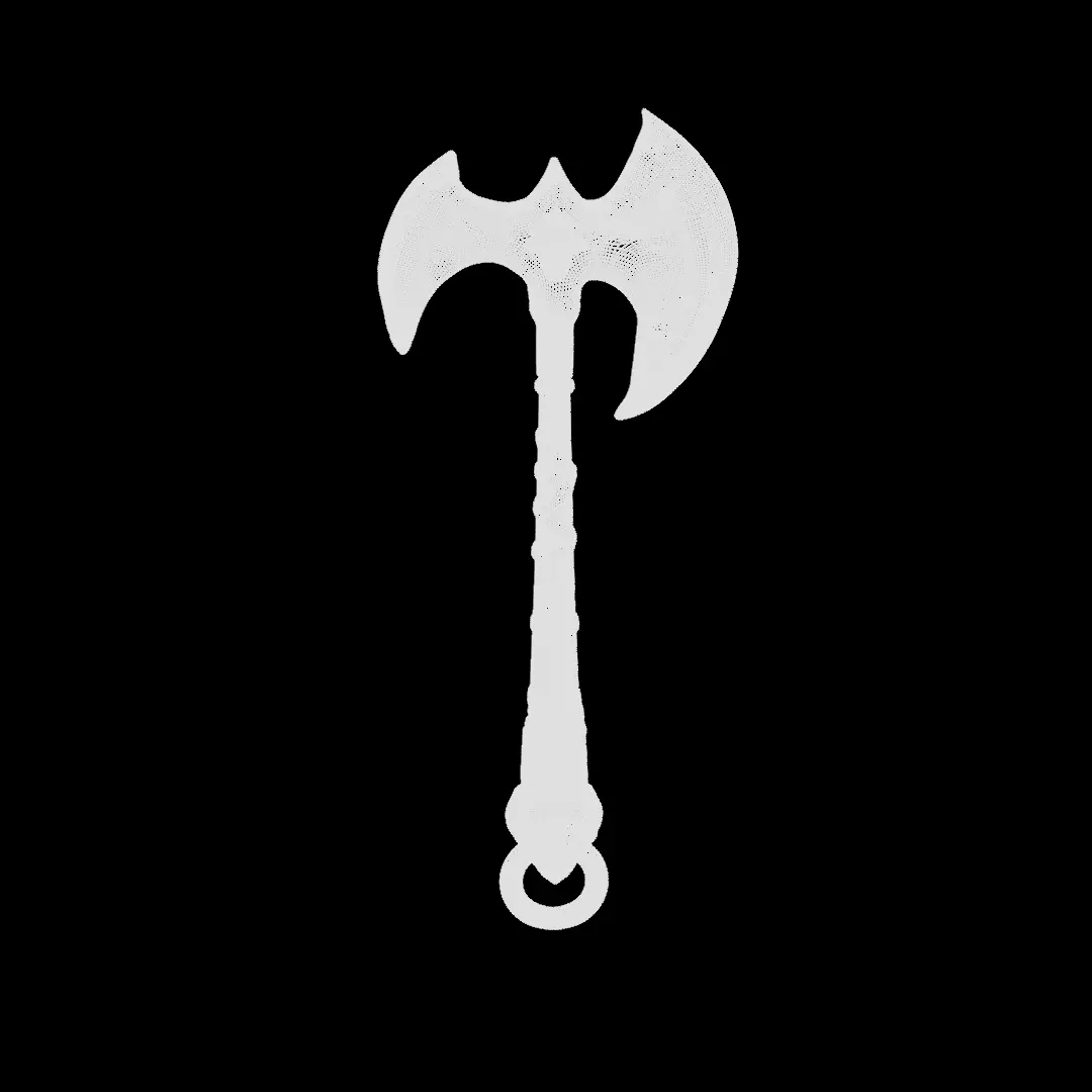 Double Bladed Axe 3D model_10