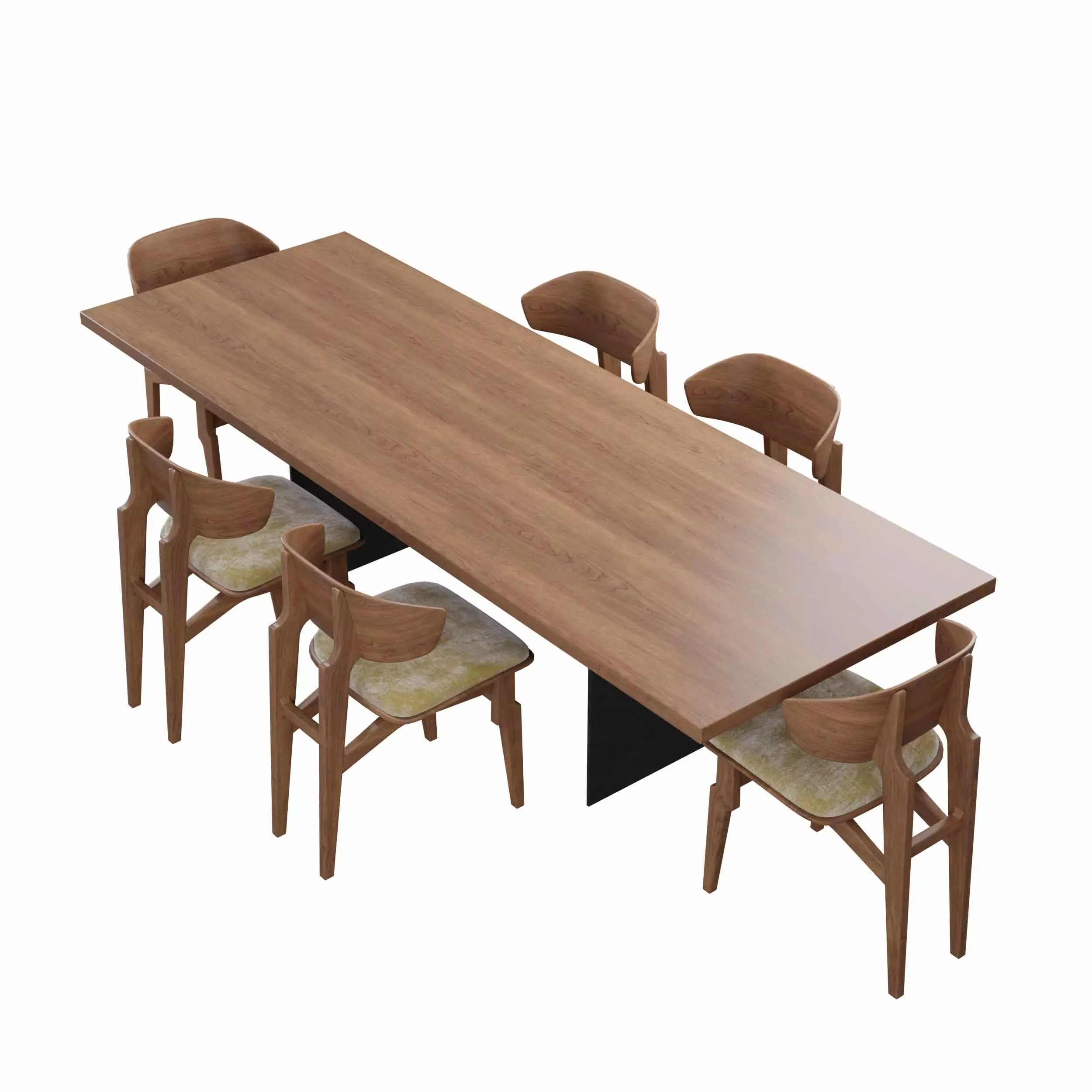 Dining set with table and chair 3D model_2