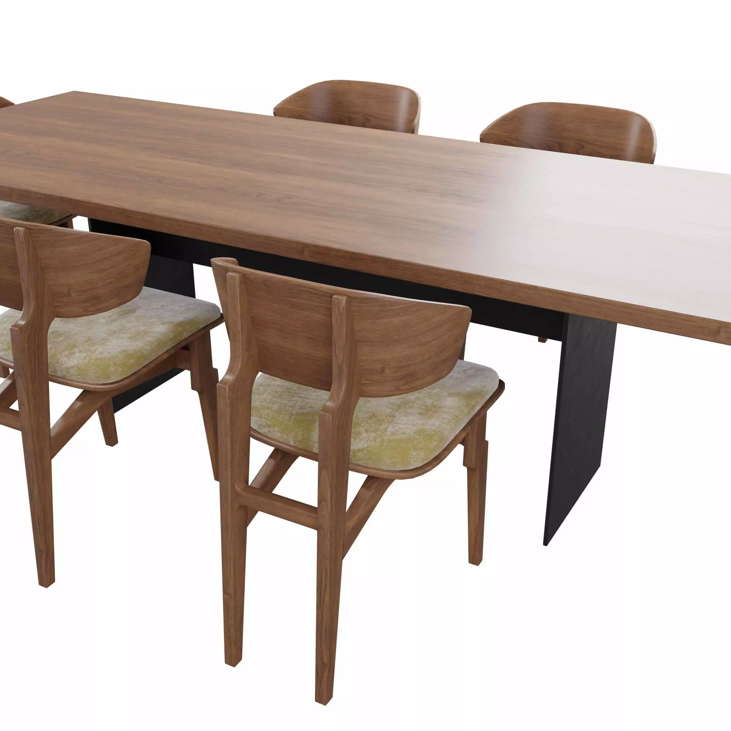 Dining set with table and chair 3D model_4