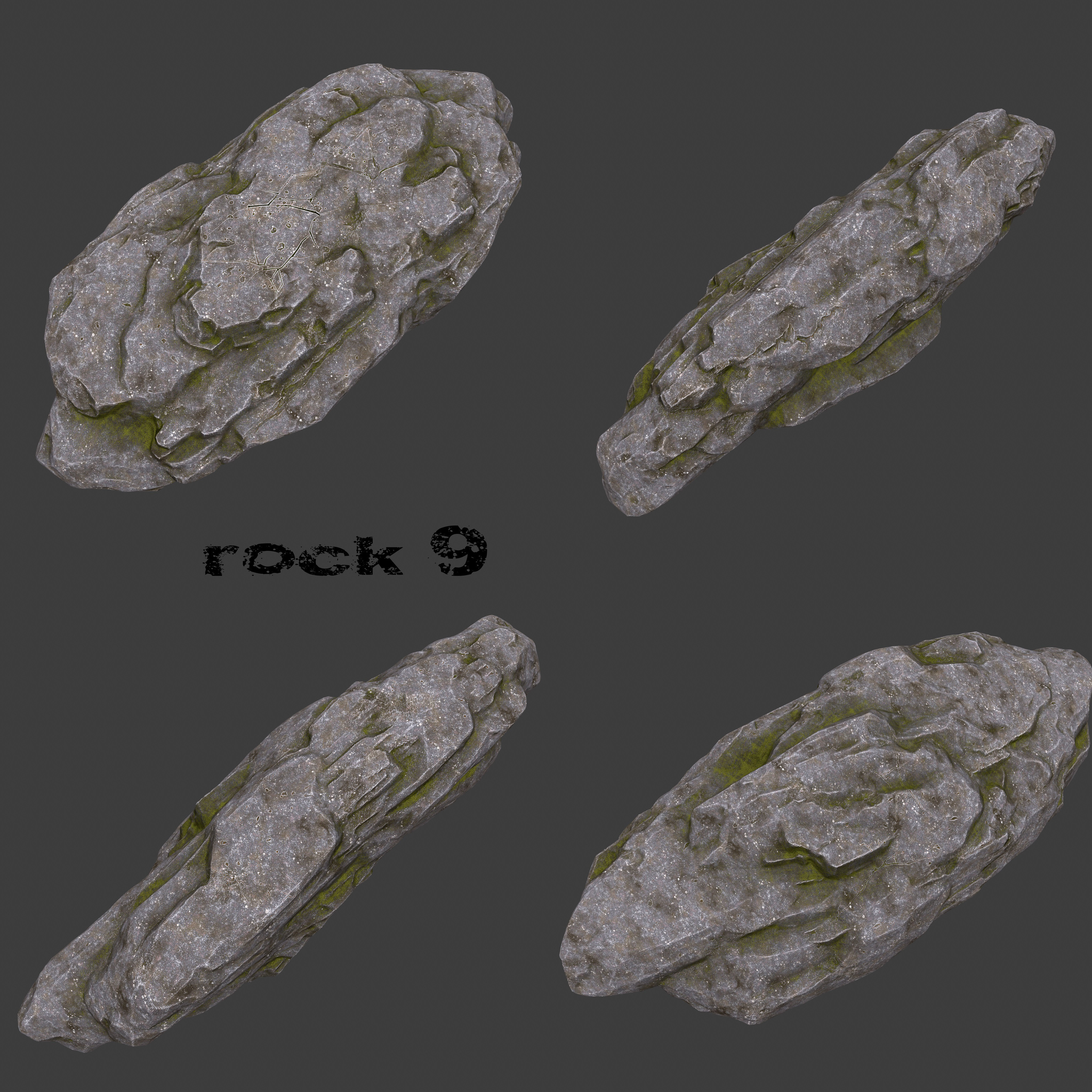 Rock Set rocky terrain texture pack Low-poly 3D model_9