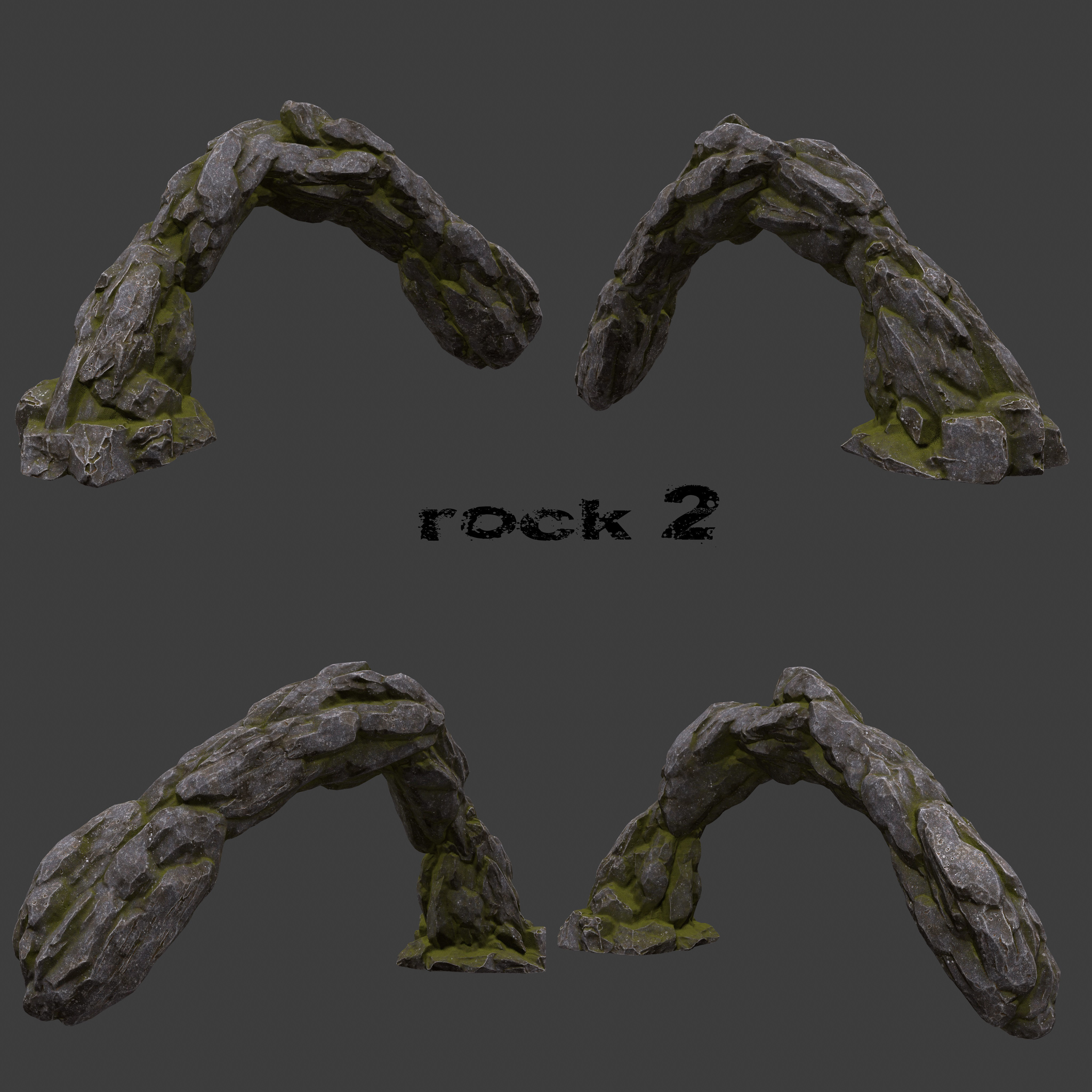 Rock Set rocky terrain texture pack Low-poly 3D model_3