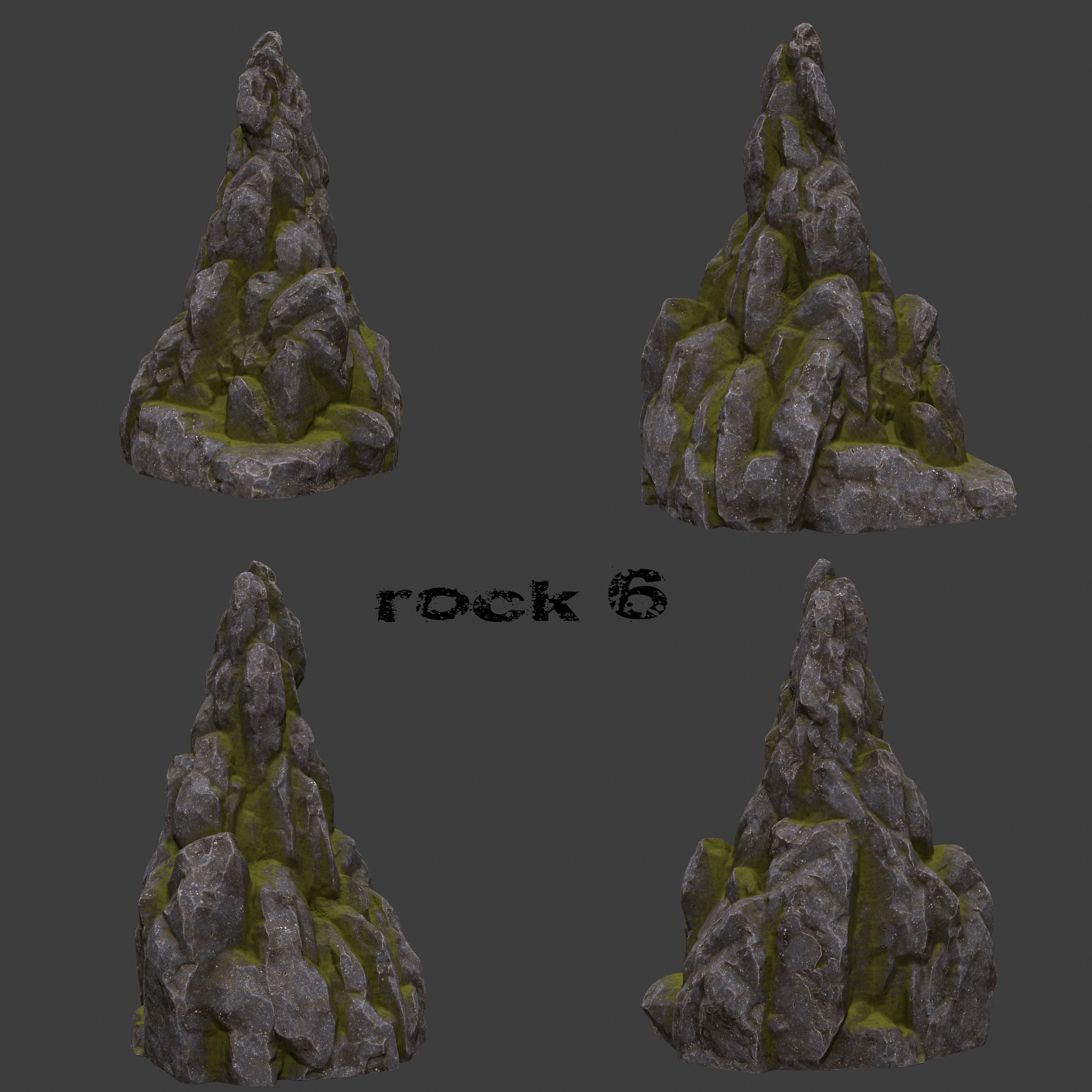 Rock Set rocky terrain texture pack Low-poly 3D model_2