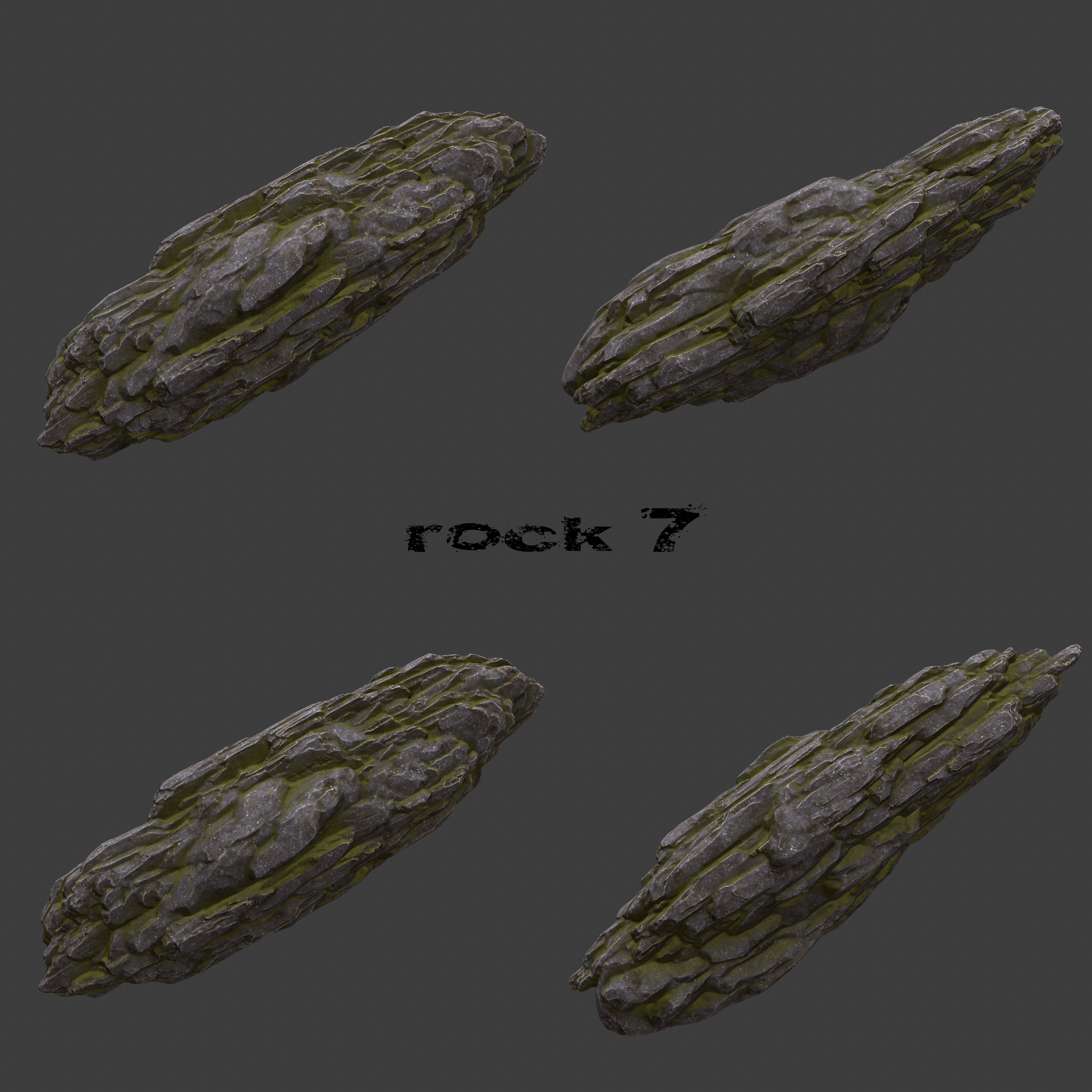 Rock Set rocky terrain texture pack Low-poly 3D model_5