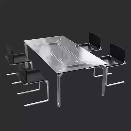 Glass Top Conference Table