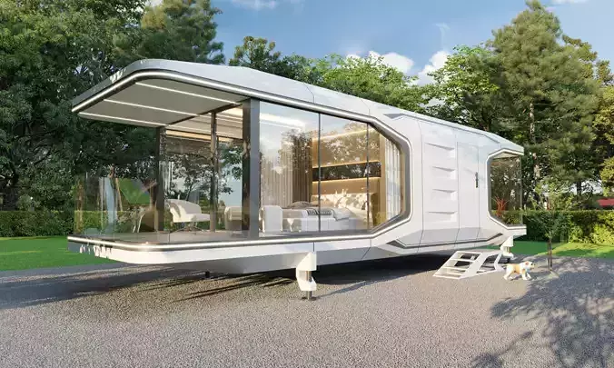 Capsule House 3D Scene