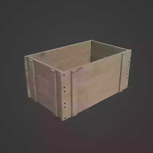 Large Wooden Crate 01 Low-poly 3D model 7