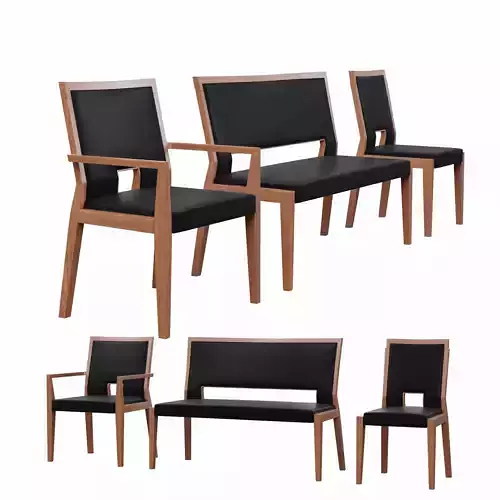 Wood 4-Seat waiting Chair