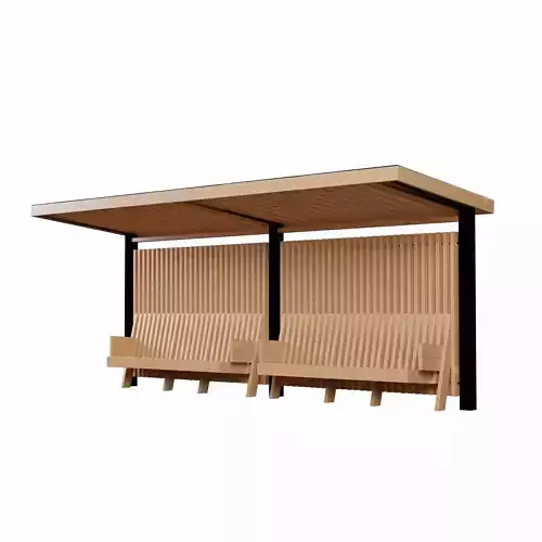 wooden bus stop