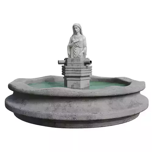 Stone Fountain with Classical Woman Statue 