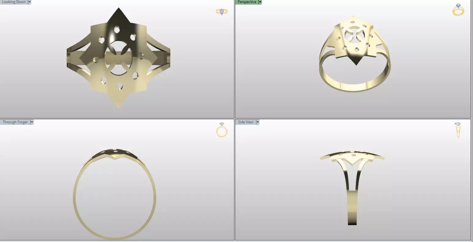 Bold Geometric Star Ring File Item 30 3D print model_3