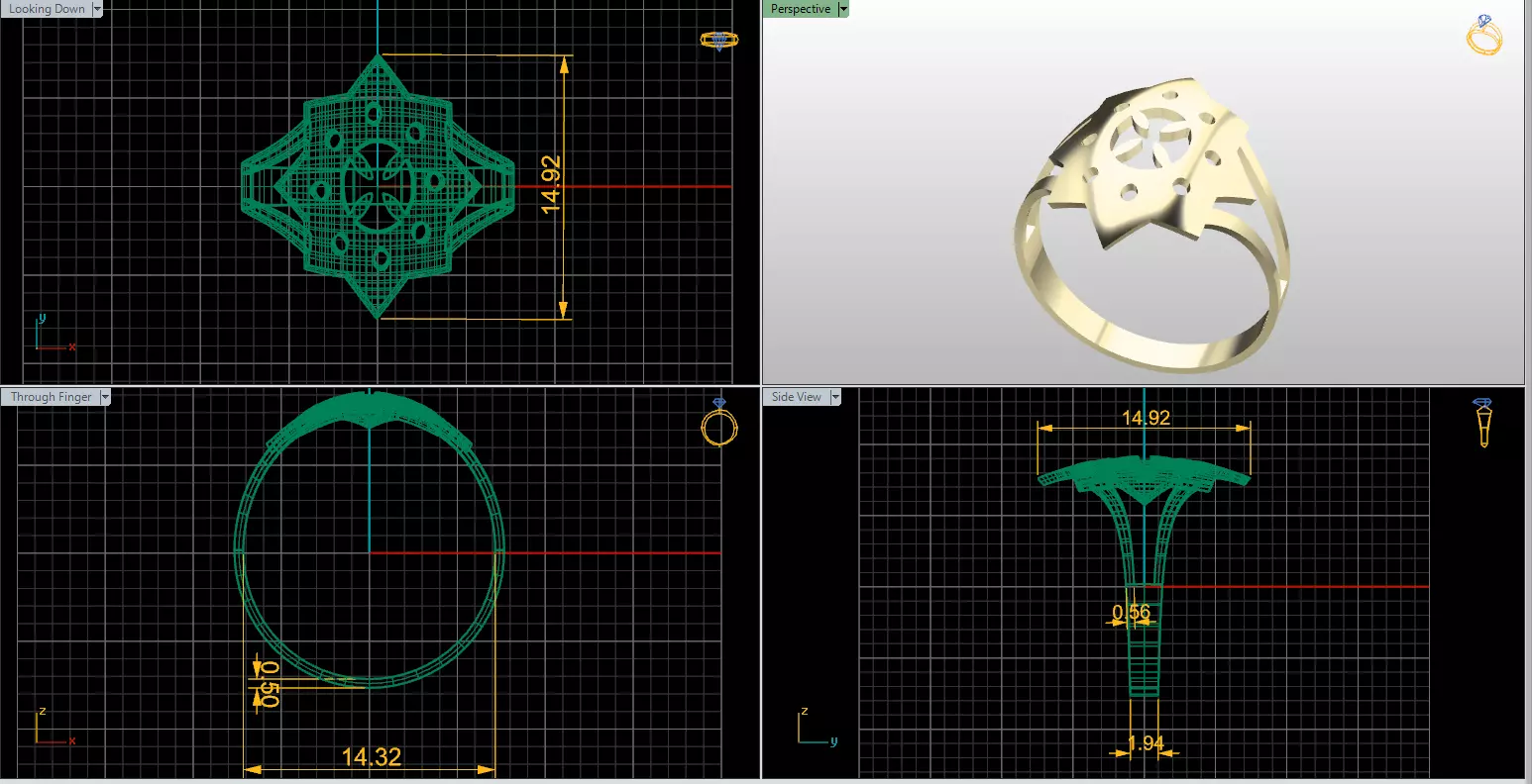 Bold Geometric Star Ring File Item 30 3D print model_4