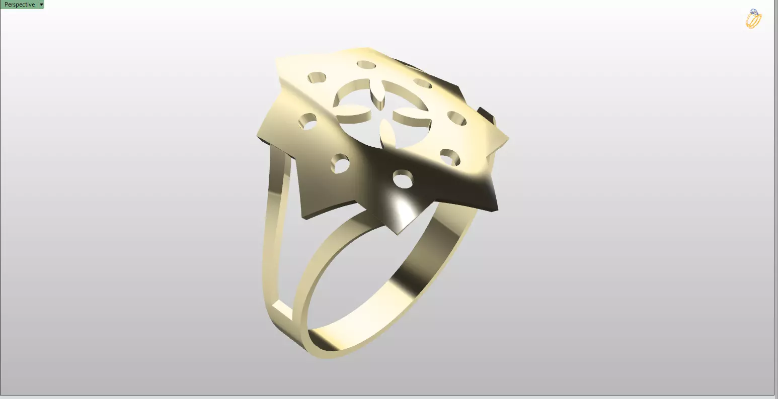 Bold Geometric Star Ring File Item 30 3D print model_0