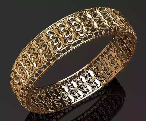 1327Art Nouveau Style Bangle 21gm