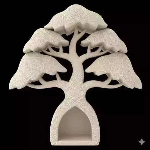 3D Acacia Tree With Hollow Model
