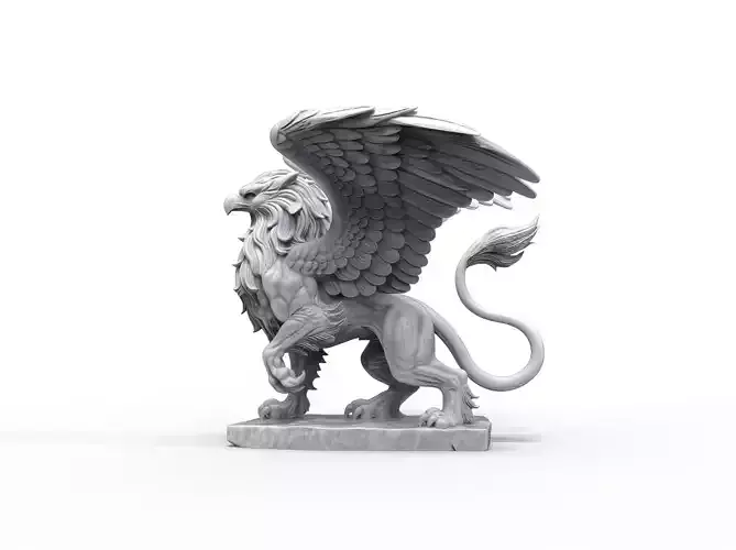 High-Detail Griffin Statue - Mythical Creature Sculpture