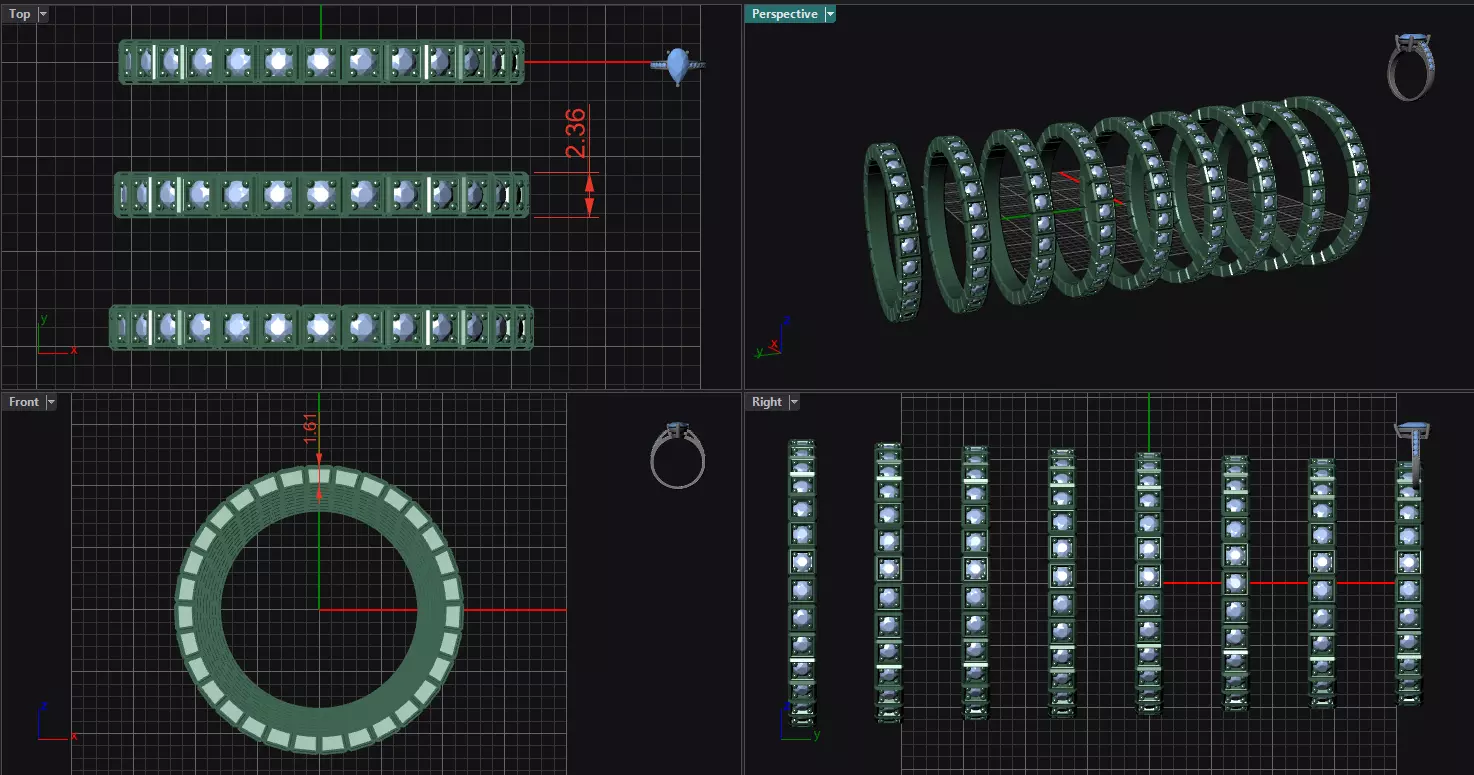 Rings Ice Cube Version4 All Size 3D print model_5
