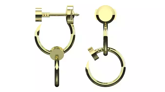 Juste un Clou earrings  double earring 3d proint model