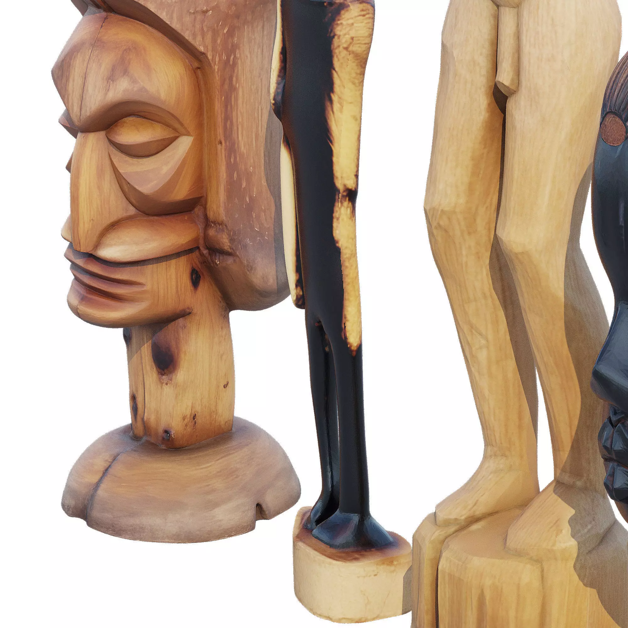 Wood bust 3D model_5