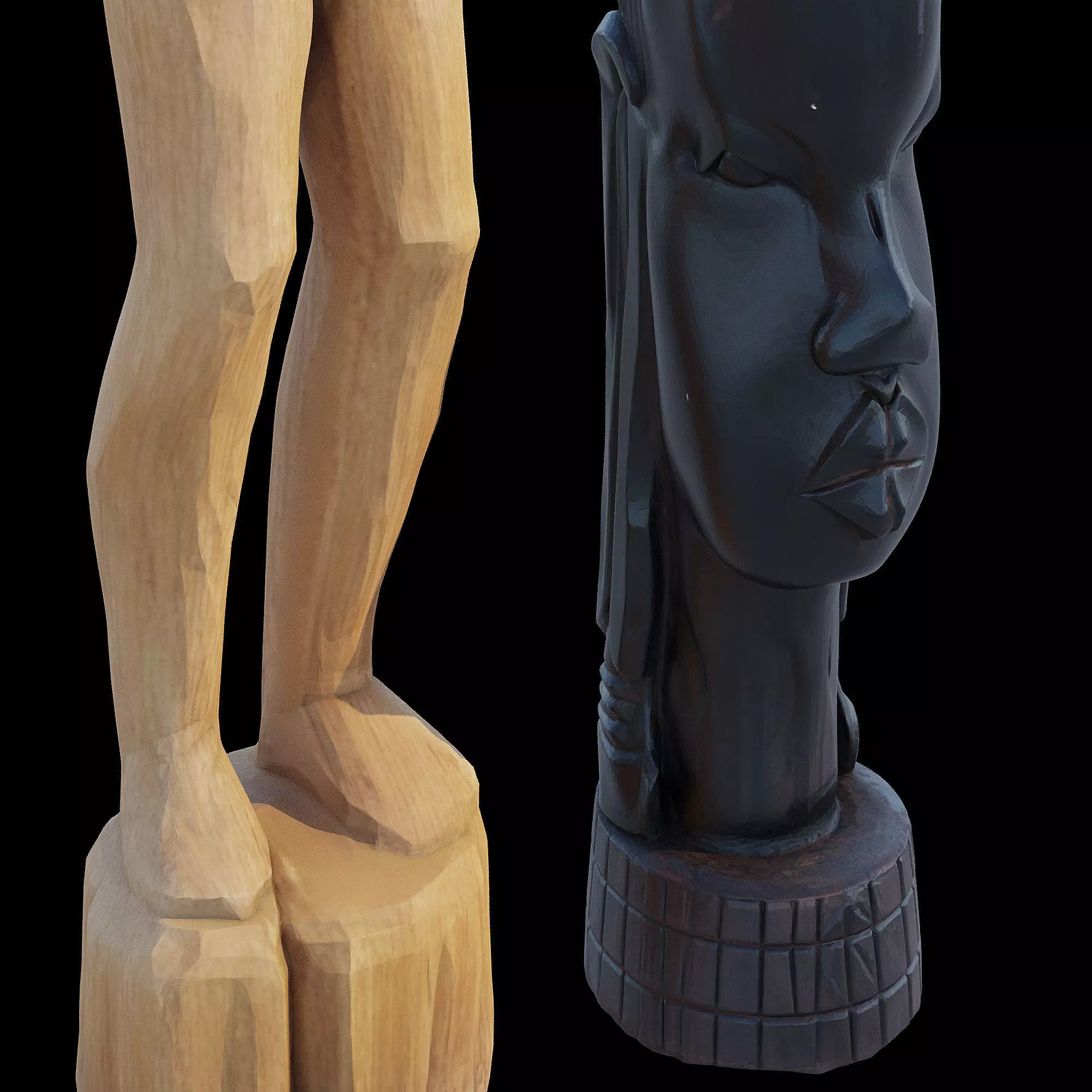 Wood bust 3D model_12