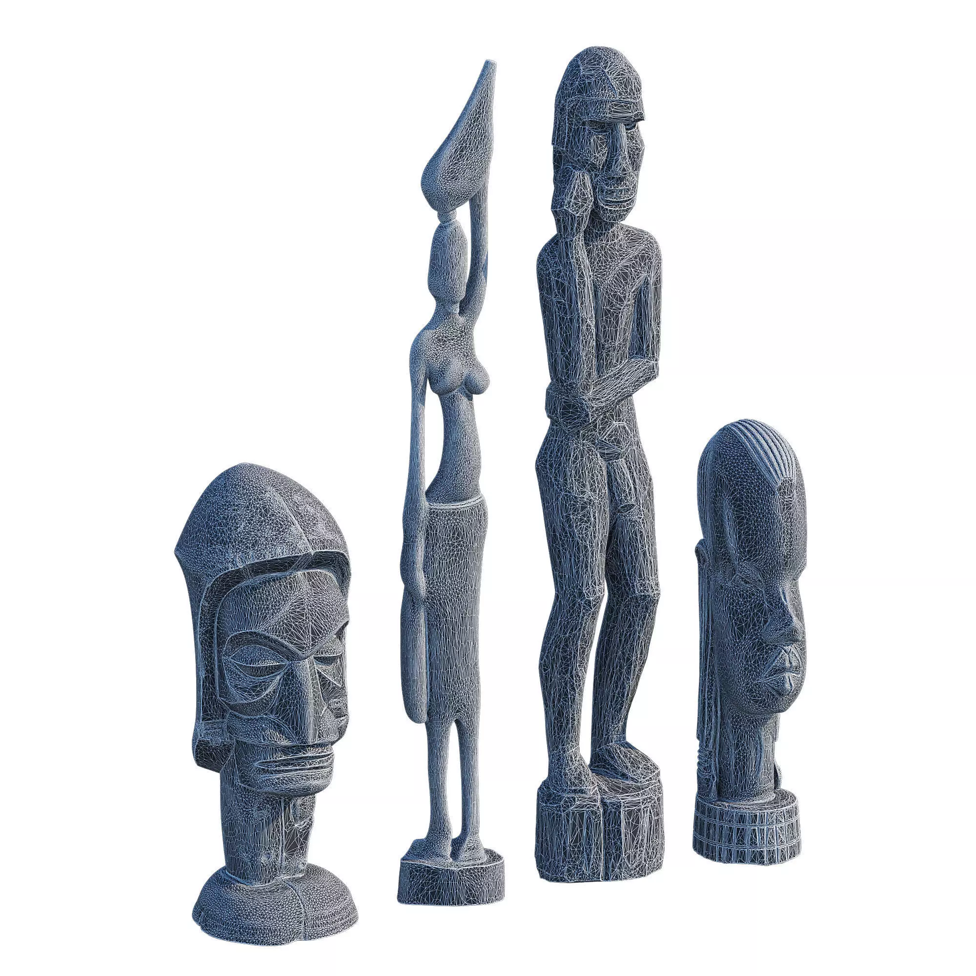 Wood bust 3D model_6